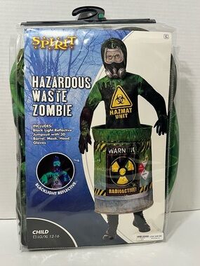Spirit halloween hazardous waste zombie Child LG/XL